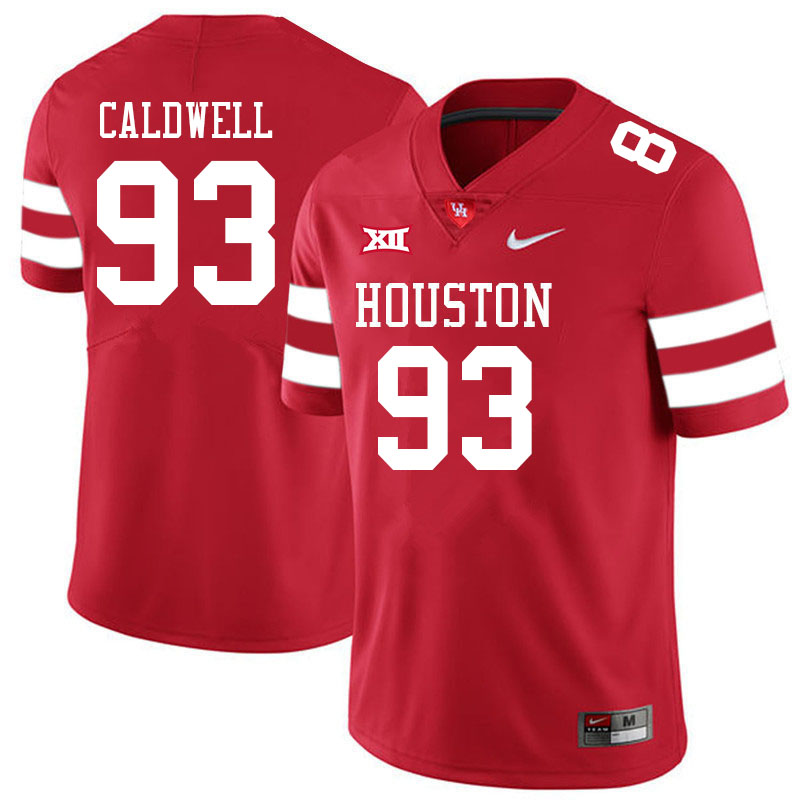 Men #93 Jamaree Caldwell Houston Cougars College Big 12 Conference Football Jerseys Sale-Red